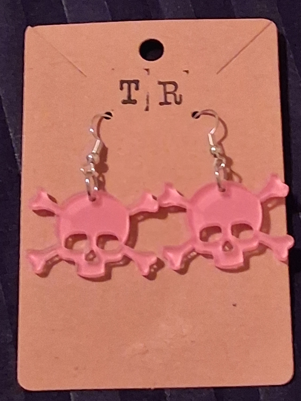 Pink Skull & Crossbones Dangle Earrings - Kids Accessories